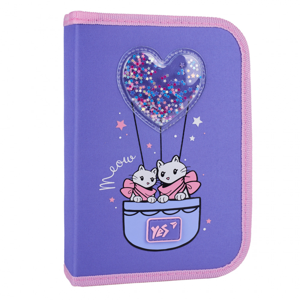 Пенал твердий YES одинарний з двома клапанами HP-04 Purr Meow