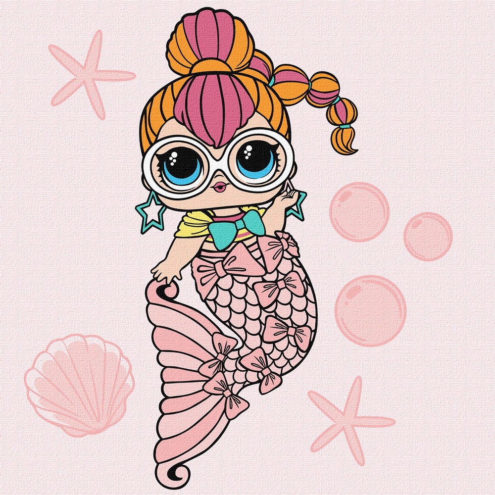Ideyka Картина за номерами. L.O.L. Surprise! Mermaids Neon QT 40х40 см