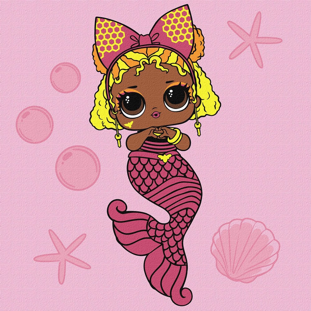 Ideyka Картина за номерами. L.O.L. Surprise! Mermaids Queen Bee 40х40 см