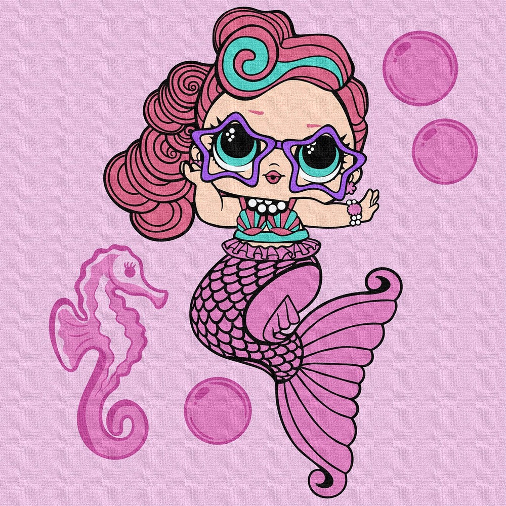 Ideyka Картина за номерами. L.O.L. Surprise! Mermaids Waves  40х40 см