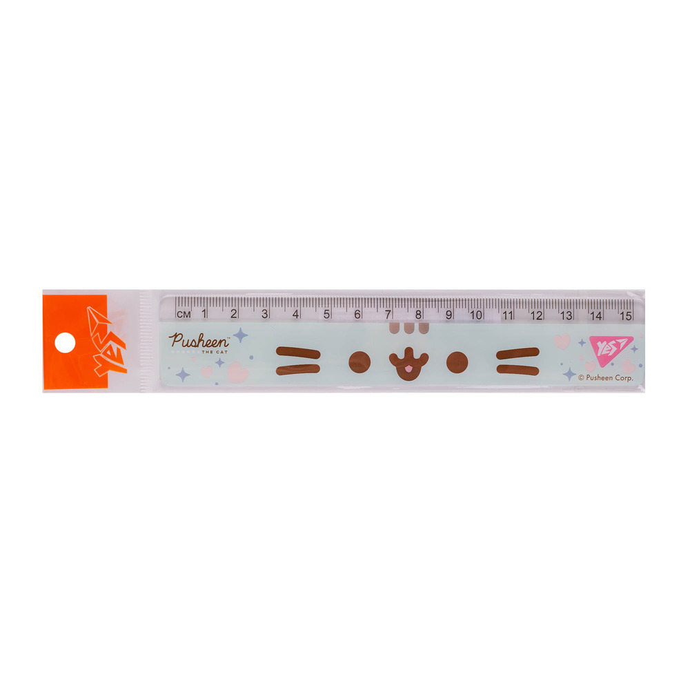 Лінійка Yes 15 см Pusheen блакитна 370682