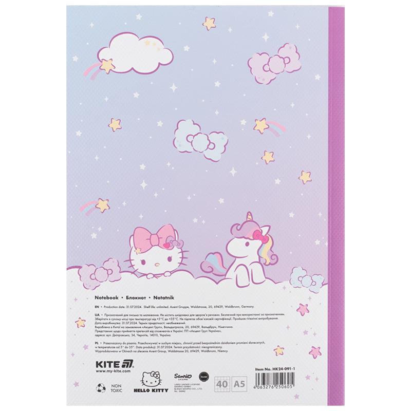 Блокнот Kite Hello Kitty HK24-091-1, А5, 40 аркушів, клітинка. Фото 4