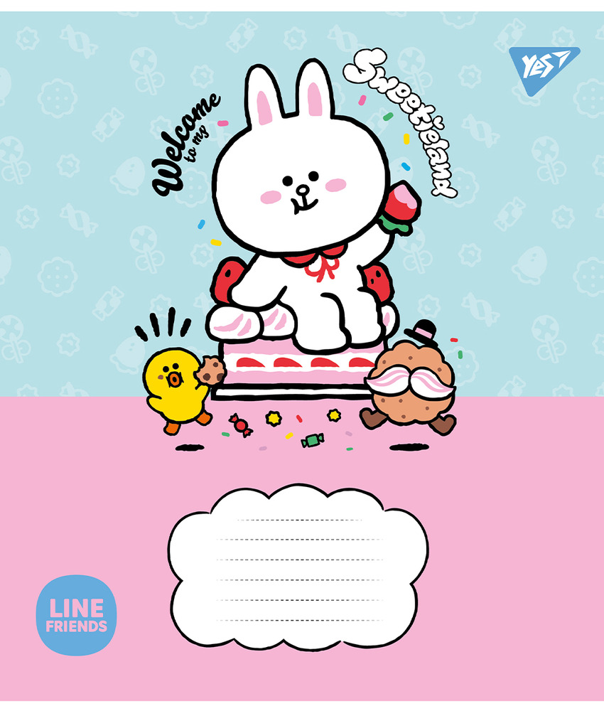 Зошит шкільний Yes Line Friends. Sweetieland А5 12 аркушів лінія 766949. Фото 3