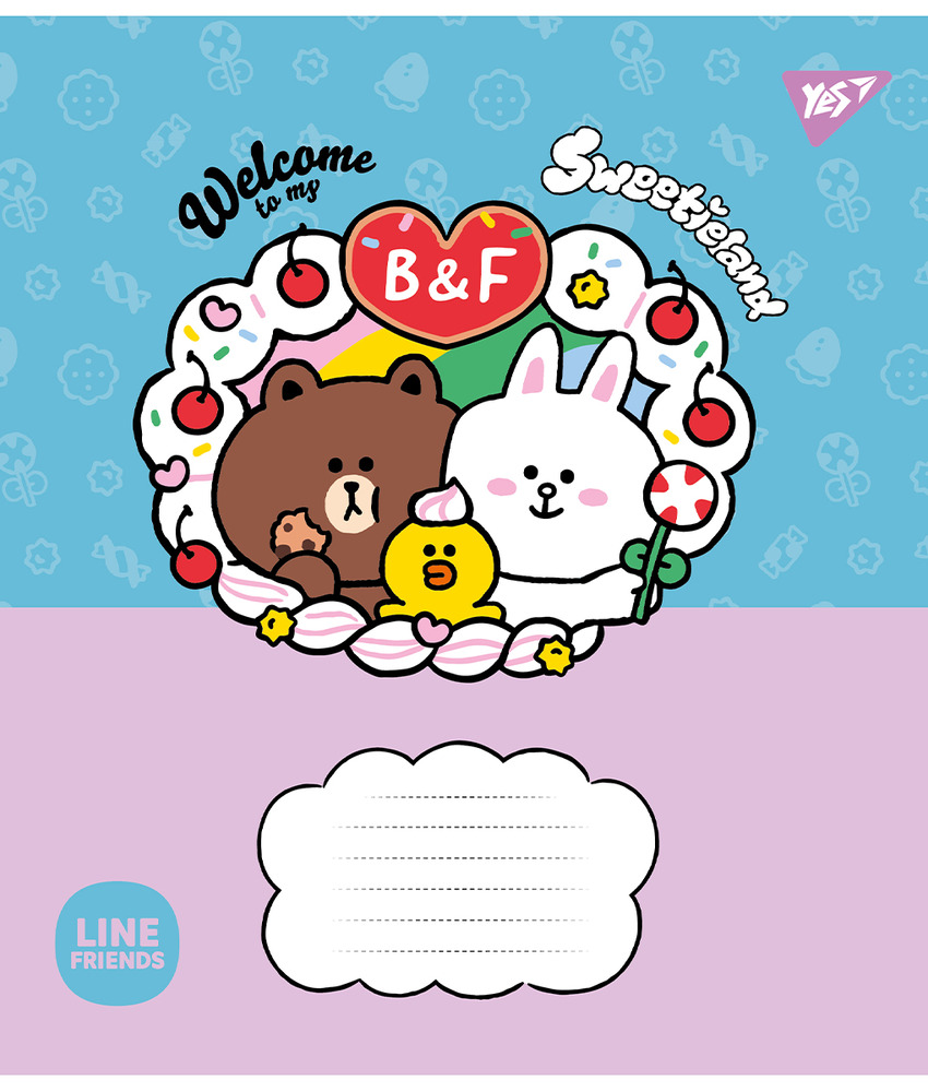 Зошит шкільний Yes Line Friends. Sweetieland А5 12 аркушів лінія 766949. Фото 6