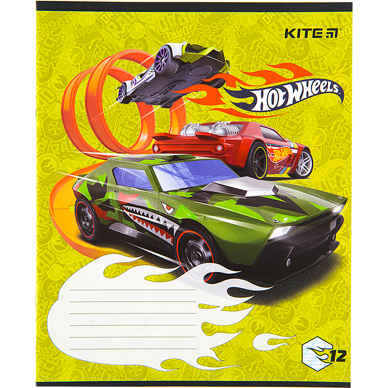 Зошит Kite шкільний Hot Wheels 12 аркушів, коса лінія  HW22-235. Фото 10
