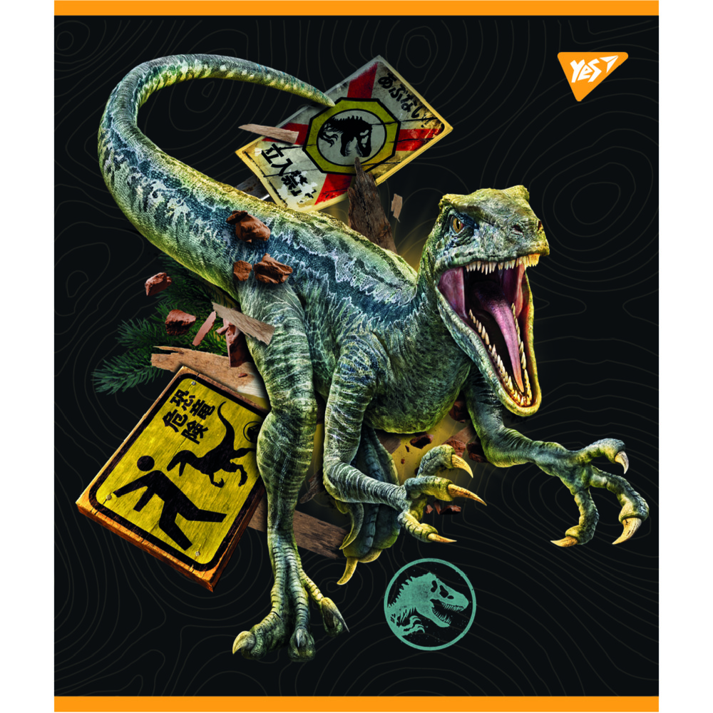 Зошит шкільний Yes Jurassic world 12 аркушів коса лінія 766799