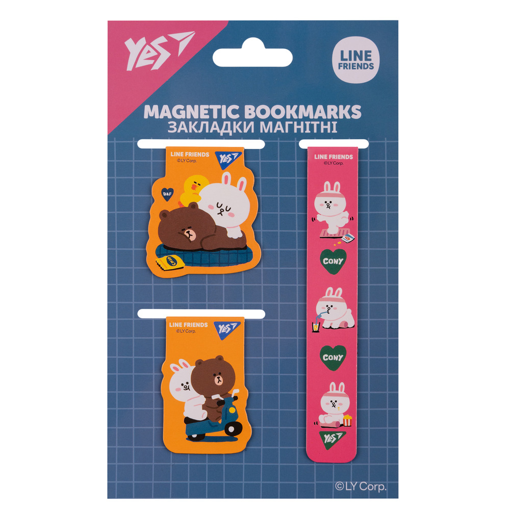 Закладки магнітні Yes Line Friends 3 шт 708357