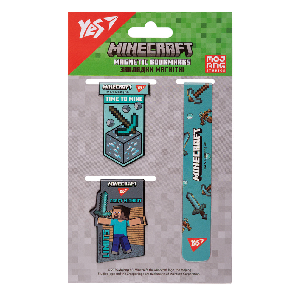 Закладки магнітні Yes Minecraft 3 шт 708346