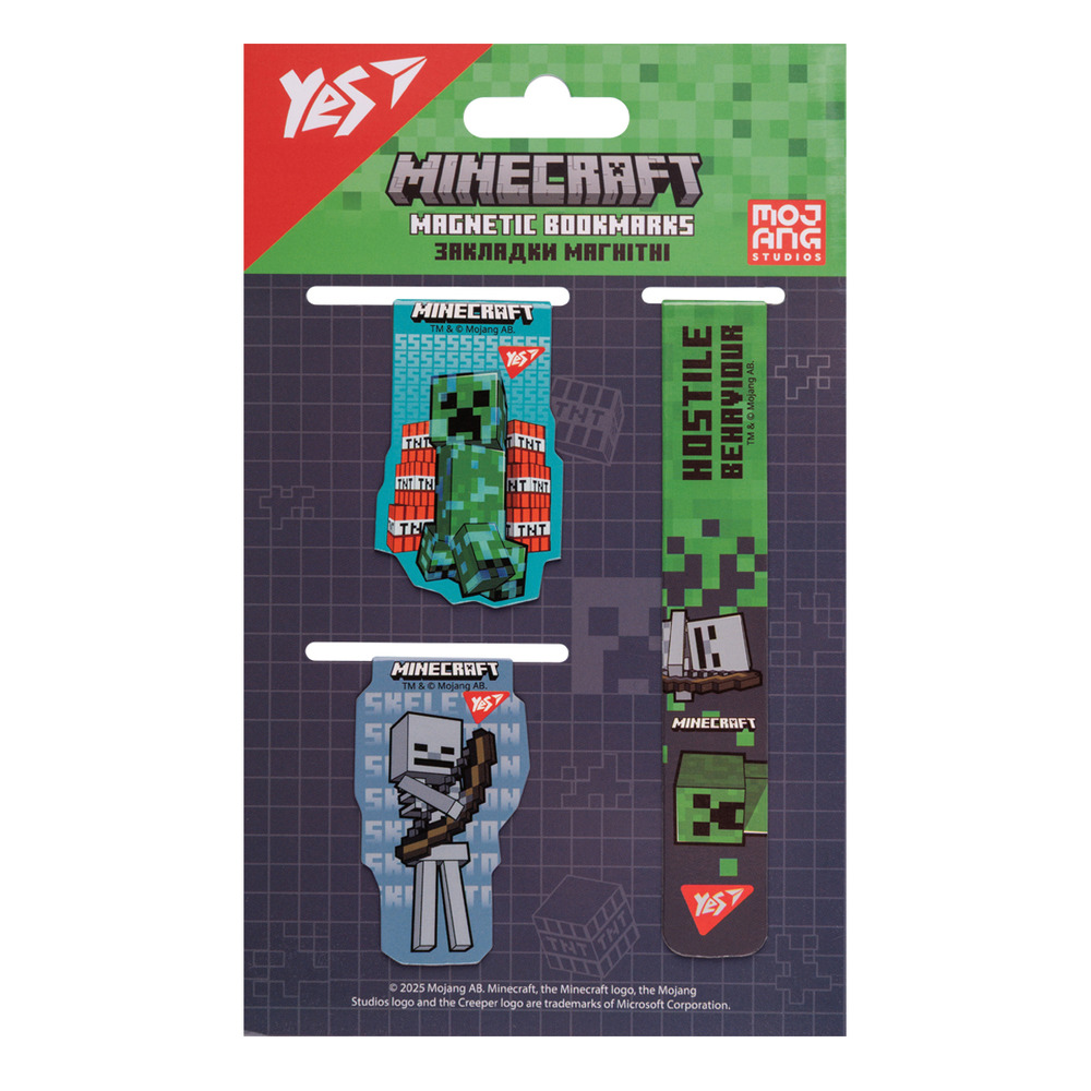Закладки магнітні Yes Minecraft 3 шт 708347