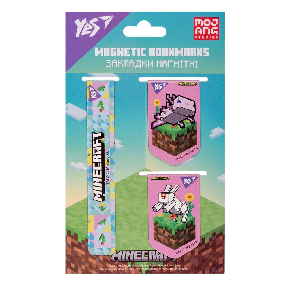 Закладки магнітні Yes Minecraft Spring 3 шт 708343