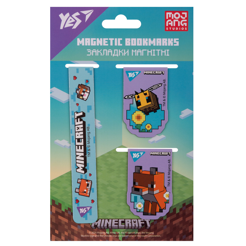 Закладки магнітні Yes Minecraft Spring 3 шт 708344. Фото 2