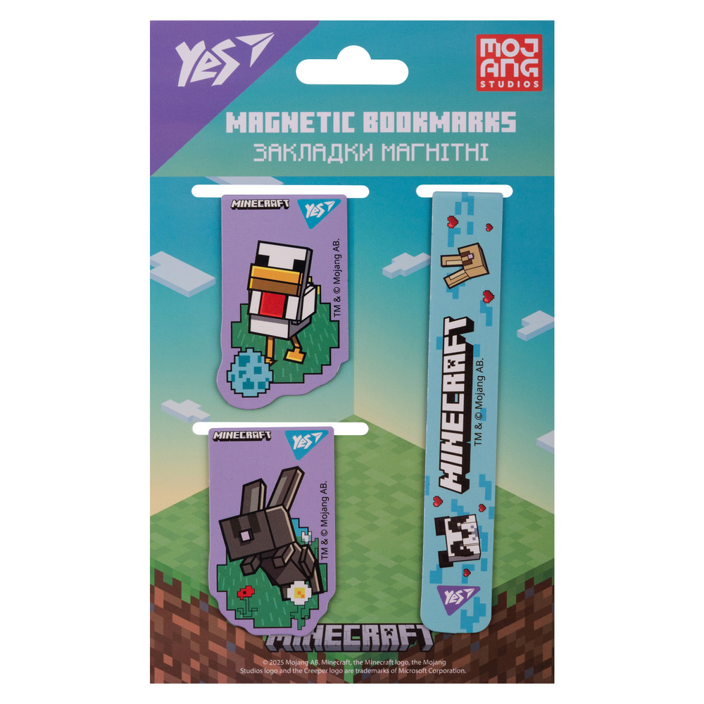 Закладки магнітні Yes Minecraft Spring 3 шт 708344