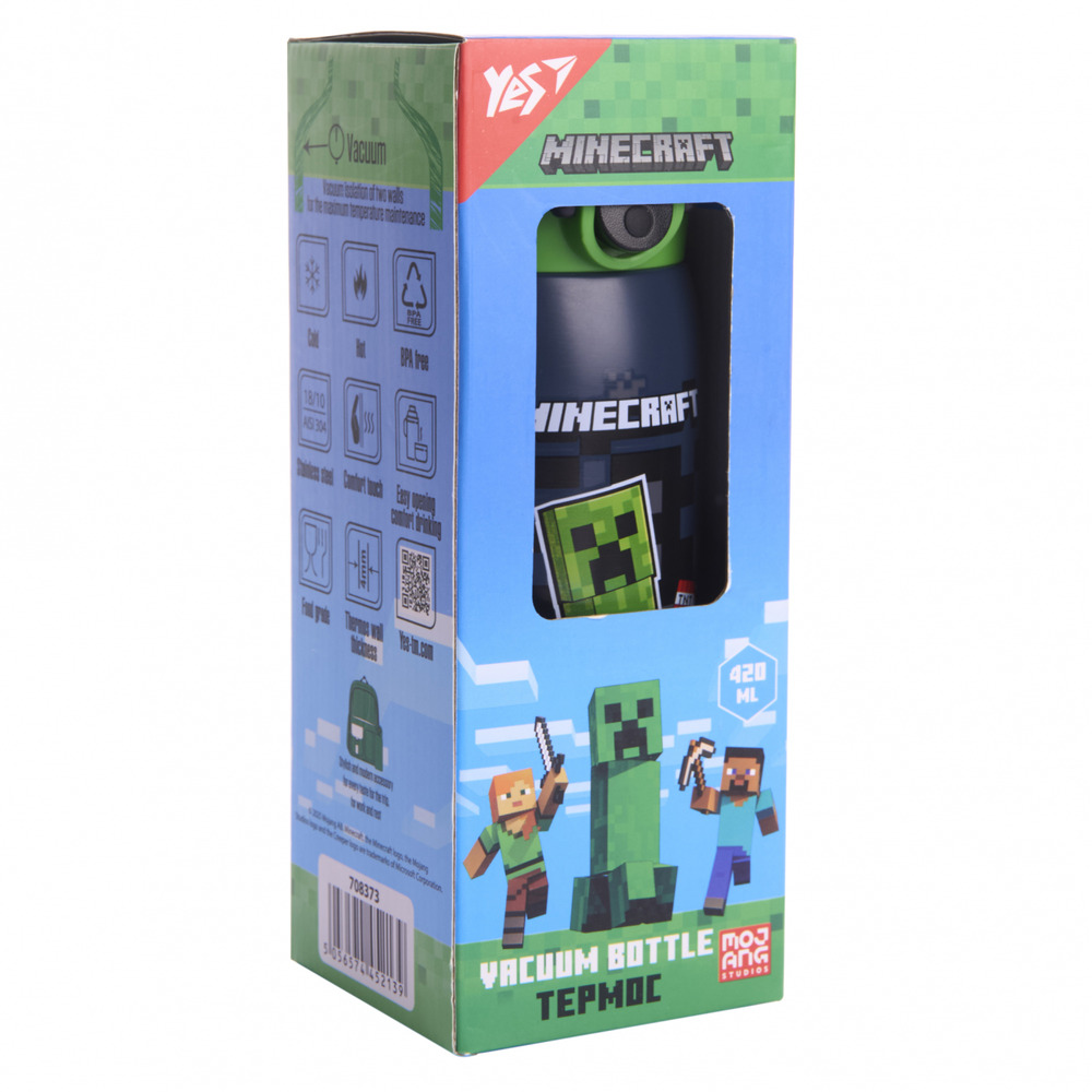Термос Yes Minecraft.Creeper 420 мл 708373. Фото 4