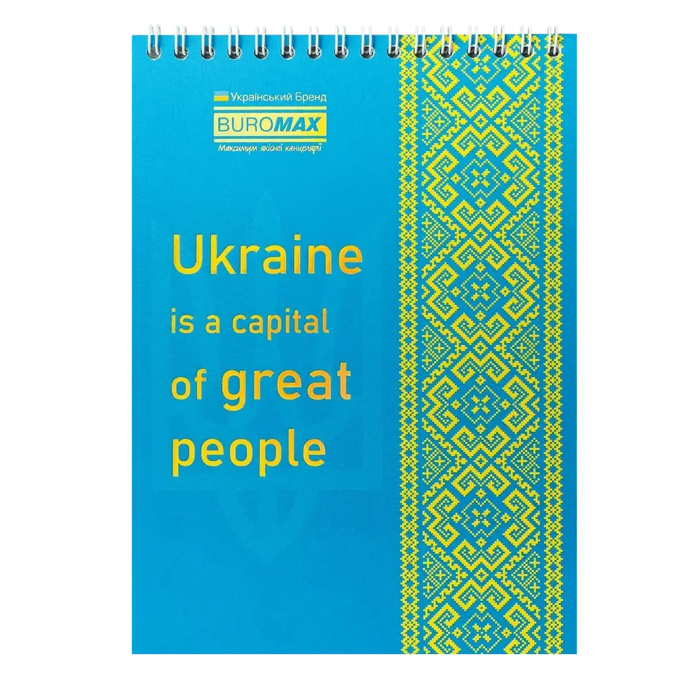 Блокнот на пружині зверху Buromax Patriot National А5 48 аркушів в клітинку асорті дизайни BM.24545115. Фото 2