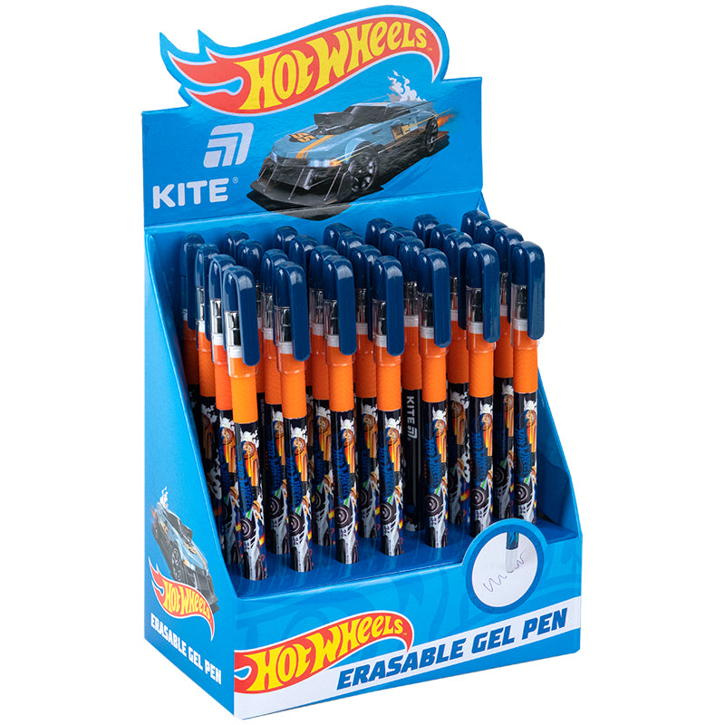 Ручка гелева пиши-стирай Kite Hot Wheels HW25-068, синя