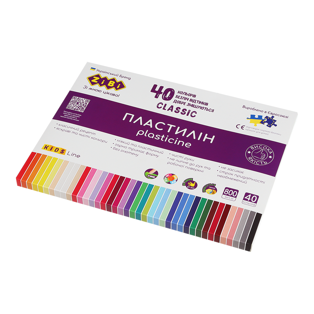 Пластилін ZiBi Classic 40 кольорів 800 г KIDS Line ZB.6242 (6 шт). Фото 2
