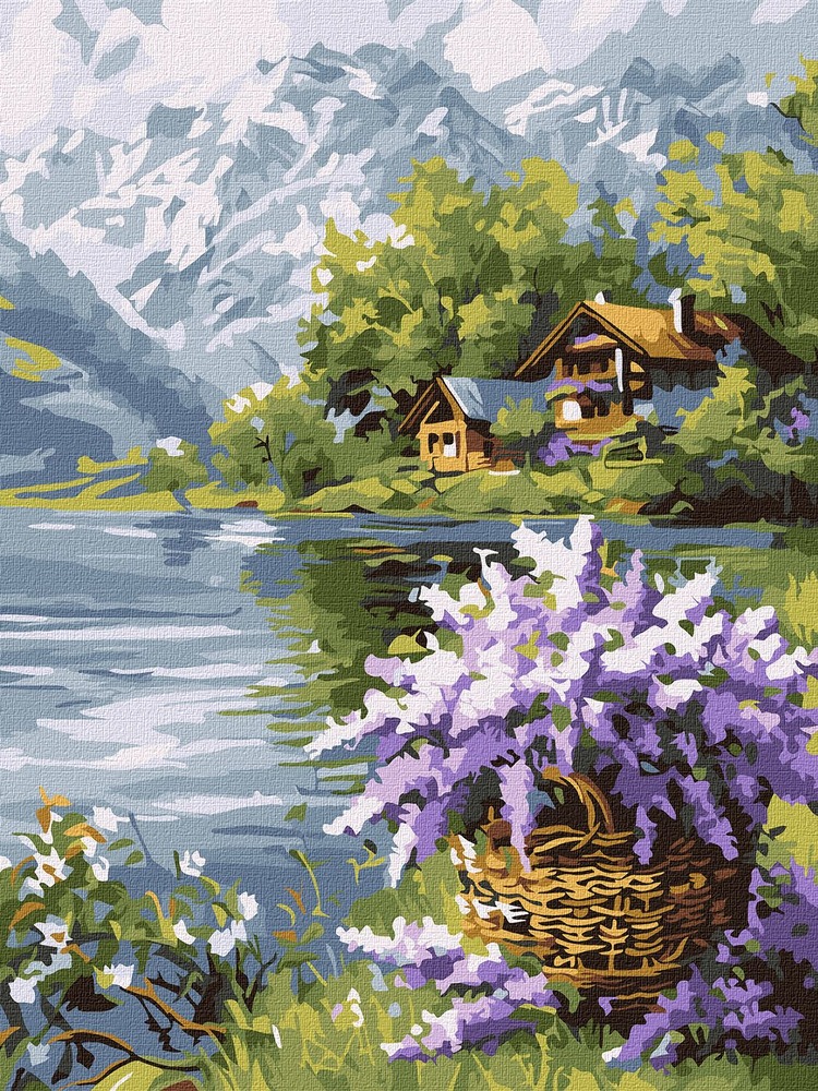 Ideyka Картина за номерами. Бузковий кошик 30х40 см