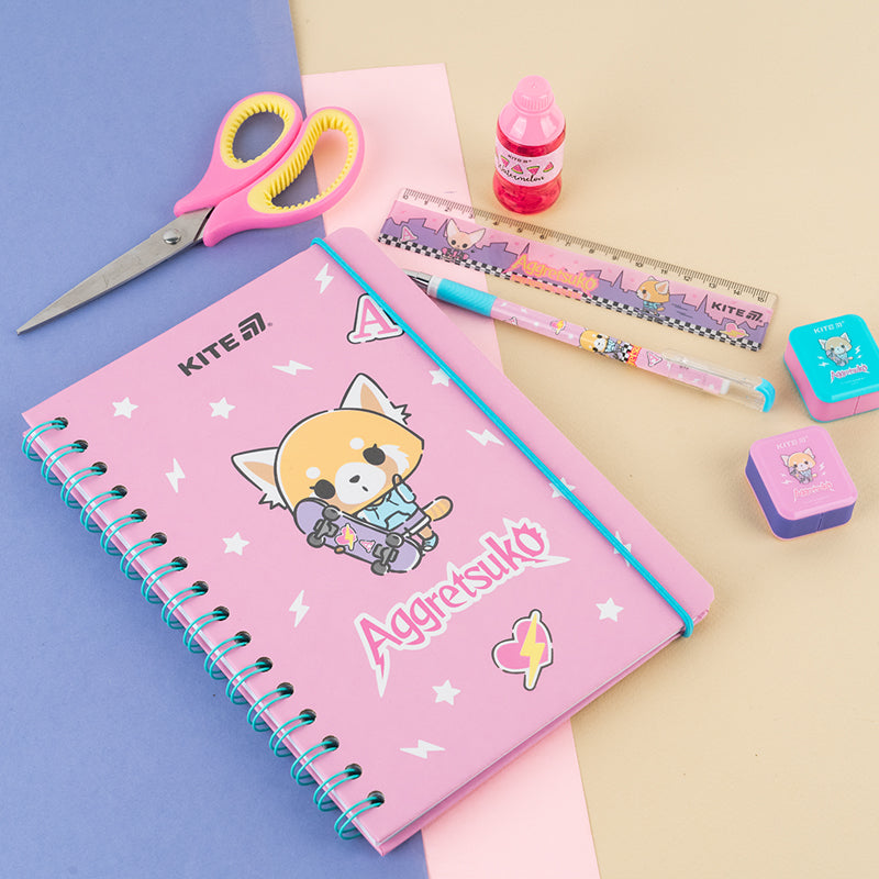 Блокнот на спіралі Kite Aggretsuko AR25-190, A5, 80 аркушів, клітинка. Фото 4