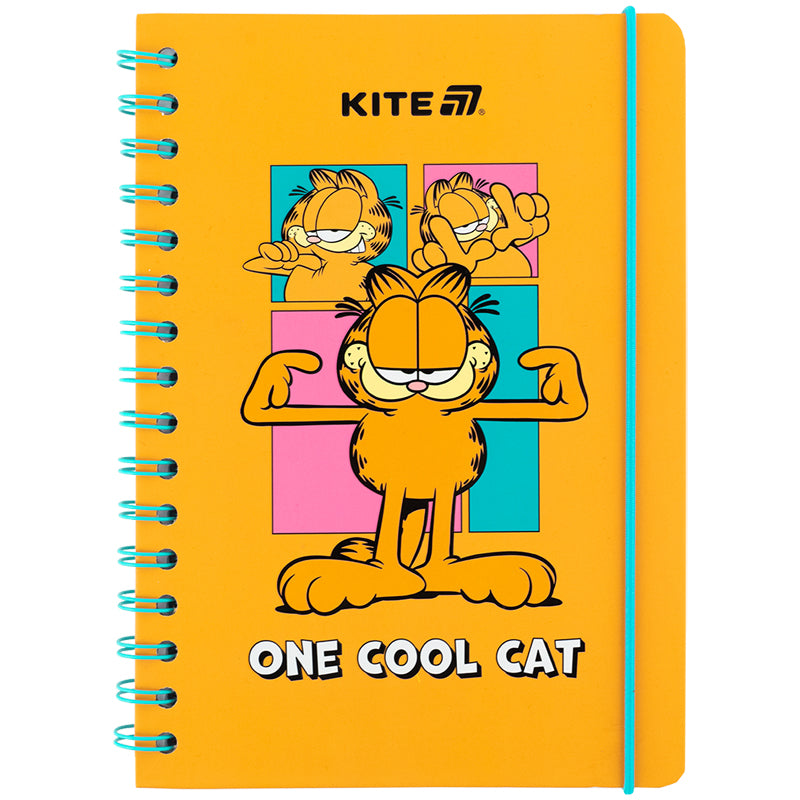 Блокнот на спіралі Kite Garfield GF25-190, A5, 80 аркушів, клітинка