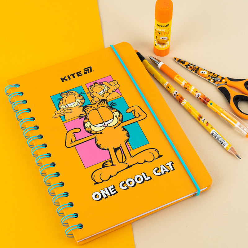 Блокнот на спіралі Kite Garfield GF25-190, A5, 80 аркушів, клітинка. Фото 4
