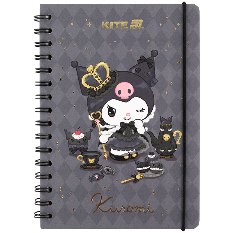 Блокнот на спіралі Kite Kuromi HK25-190, A5, 80 аркушів, клітинка