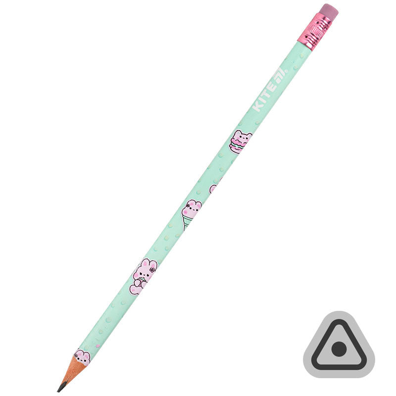 Олівець графітний Kite з гумкою, тригранний Feel Good K25-046-2. Фото 2
