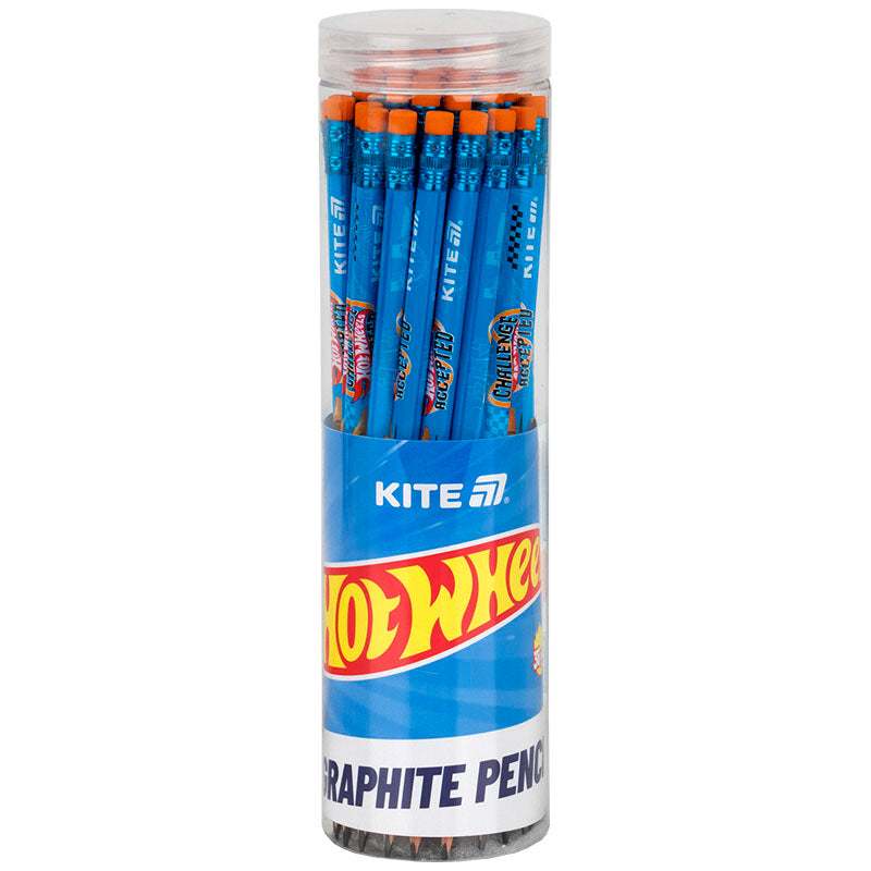 Олівець графітний Kite з гумкою, тригранний Hot Wheels HW25-046