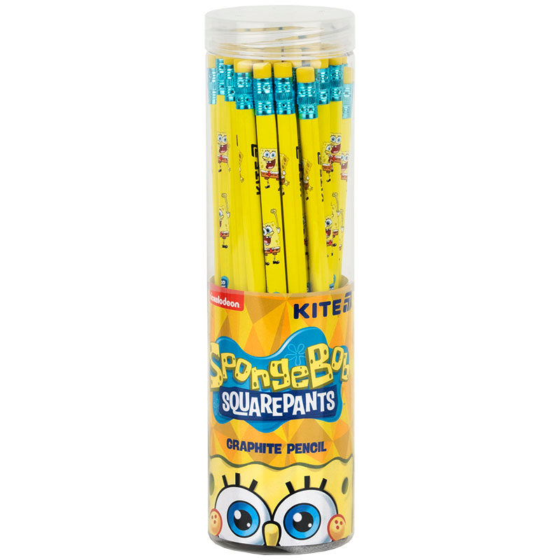 Олівець графітний Kite з гумкою, тригранний Sponge Bob SB25-046