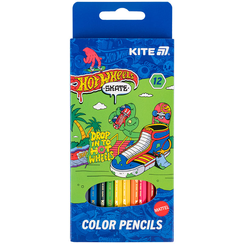 Олівці кольорові Kite Hot Wheels HW25-051-2, 12 кольорів