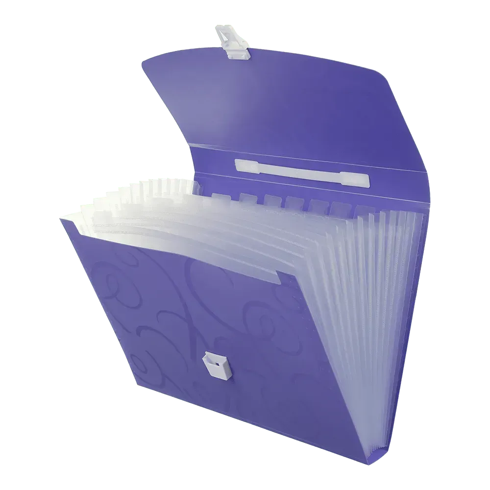 Папка-портфель пластиковий А4 Buromax Barocco фіолетовий BM.3719-07. Фото 2