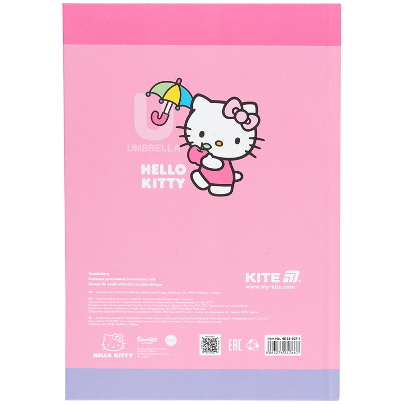 Словник для запису іноземних слів Kite Hello Kitty А5 60 аркушів HK25-407-1. Фото 3