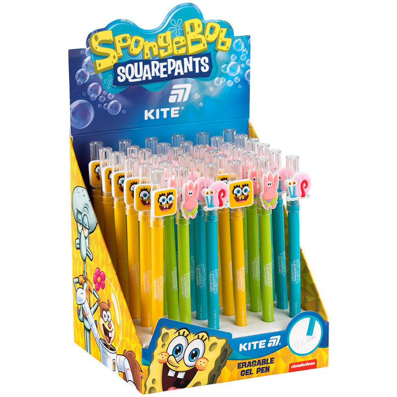 Ручка гелева пиши-стирай Kite Sponge Bob SB25-352, синя