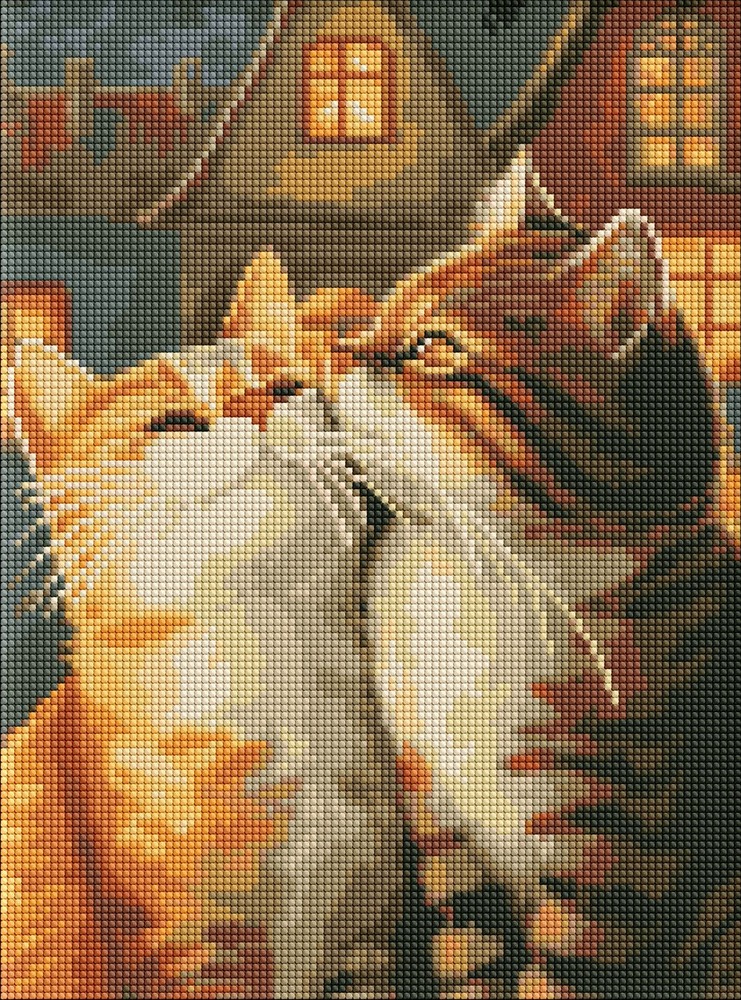 Ideyka Алмазна мозаїка Закохані котики 30x40см