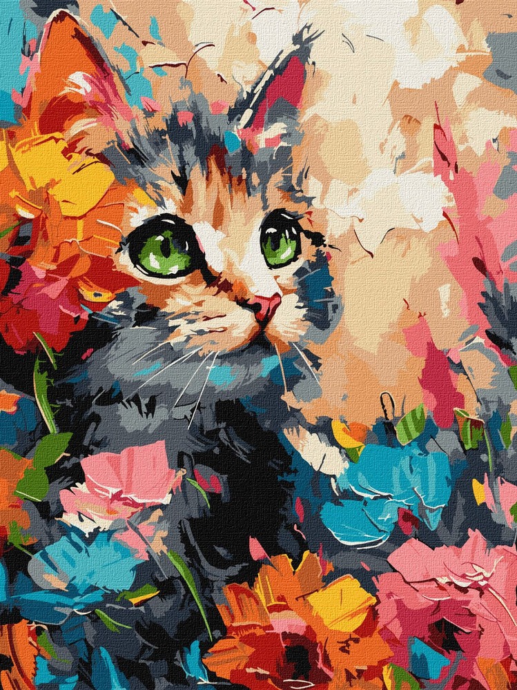 Ideyka Картина за номерами. Пухнастий котик 30х40 см