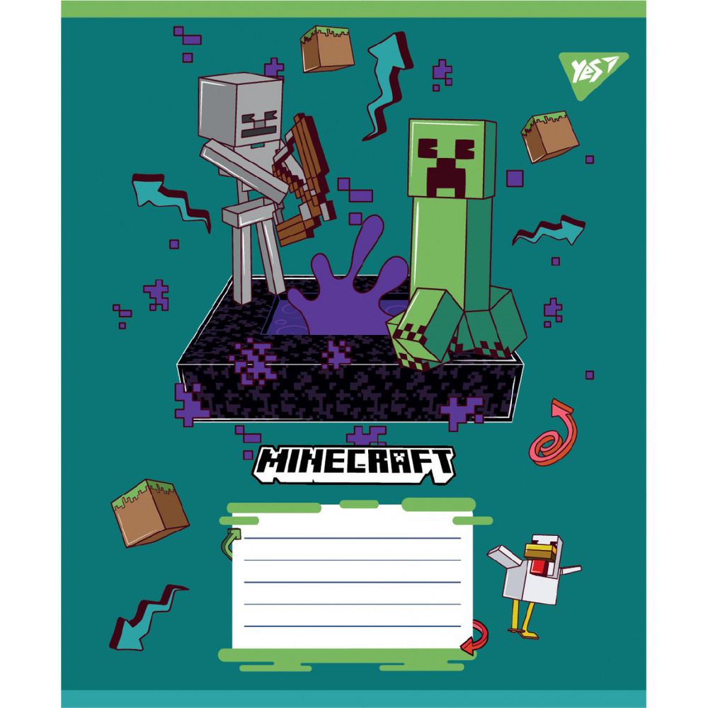 Зошит шкільний Yes Minecraft Heroes 12 аркушів коса лінія 767578. Фото 6