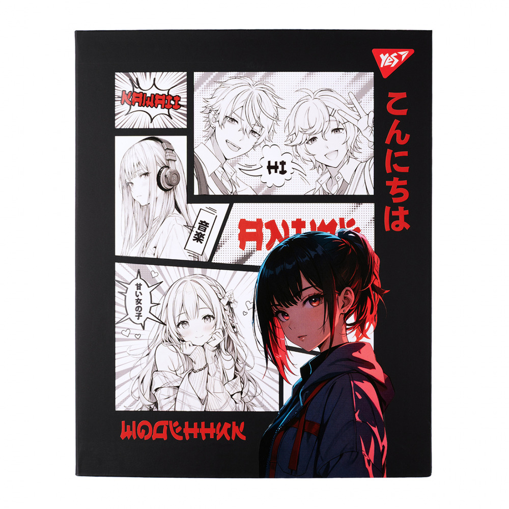 Щоденник шкільний YES А5 40 аркушів Anime B&W 911577