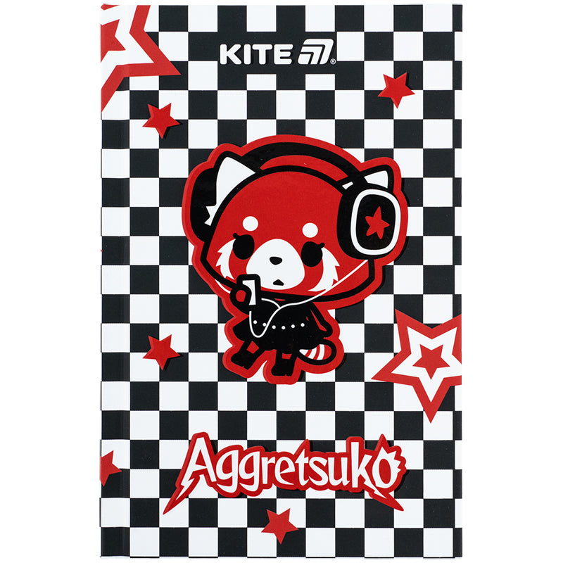 Книга записна Kite Aggretsuko AR25-199, тверда обкладинка, А6, 80 аркушів, клітинка