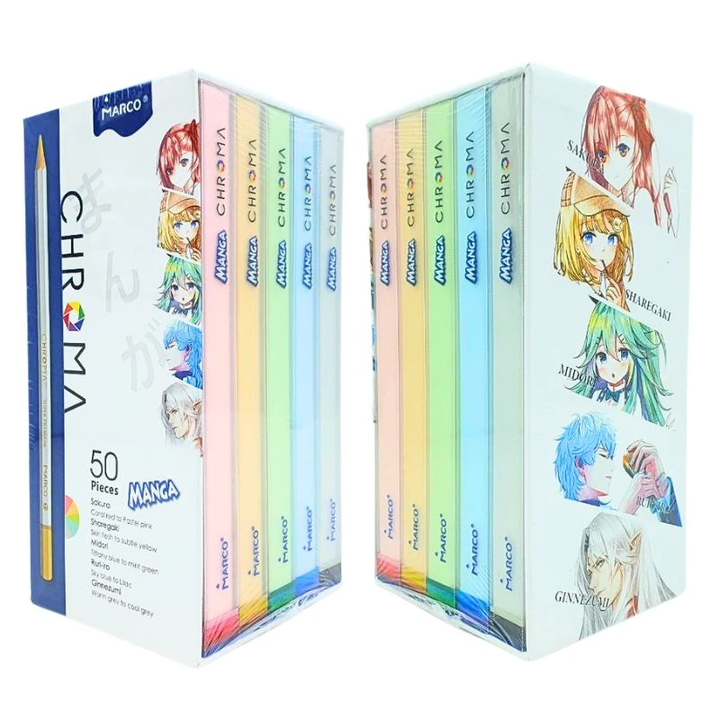 Олівці кольорові Marco Chroma Manga пастельні 50 кольорів E2552-50CB. Фото 10