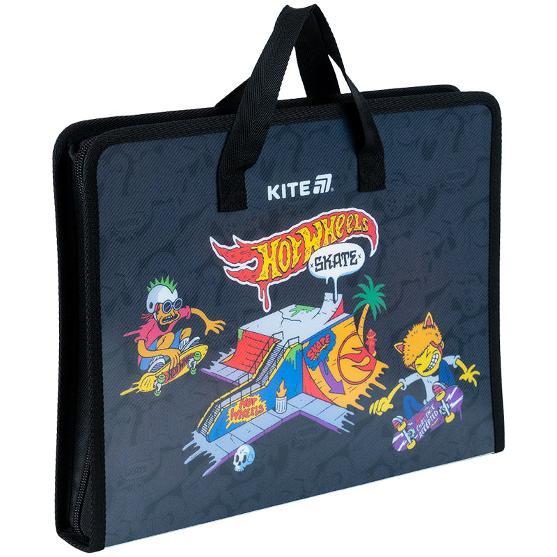 Папка-портфель на блискавці Kite Hot Wheels HW25-202, 1 відділення, A4. Фото 2