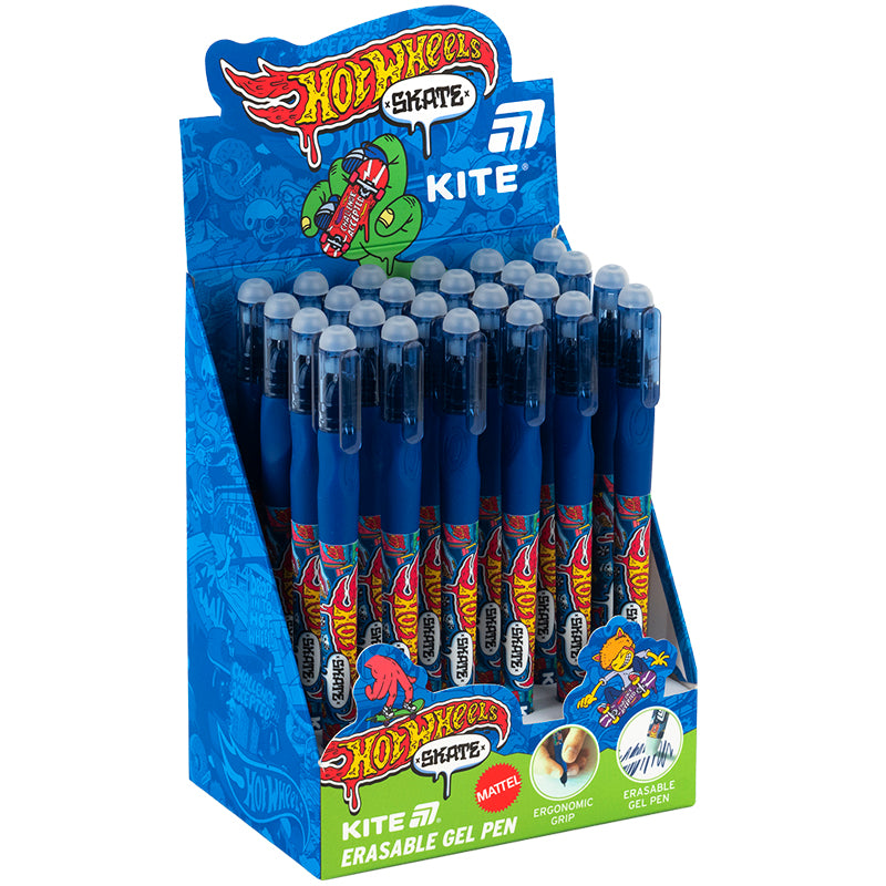 Ручка гелева пиши-стирай Kite Smart Hot Wheels HW25-098, синя