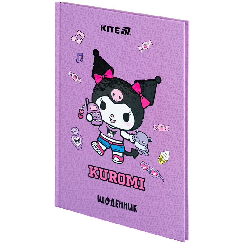 Щоденник шкільний Kite Kuromi HK25-262-3, тверда обкладинка. Фото 2