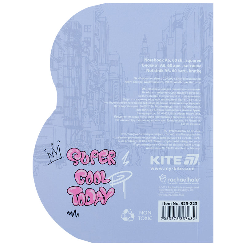 Блокнот Kite Rachael Hale R25-223, А6, 60 аркушів, клітинка. Фото 4