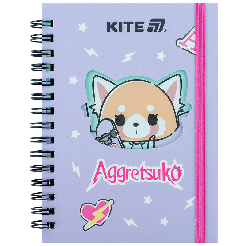 Блокнот на спіралі Kite Aggretsuko AR25-229, А6, 80 аркушів, клітинка