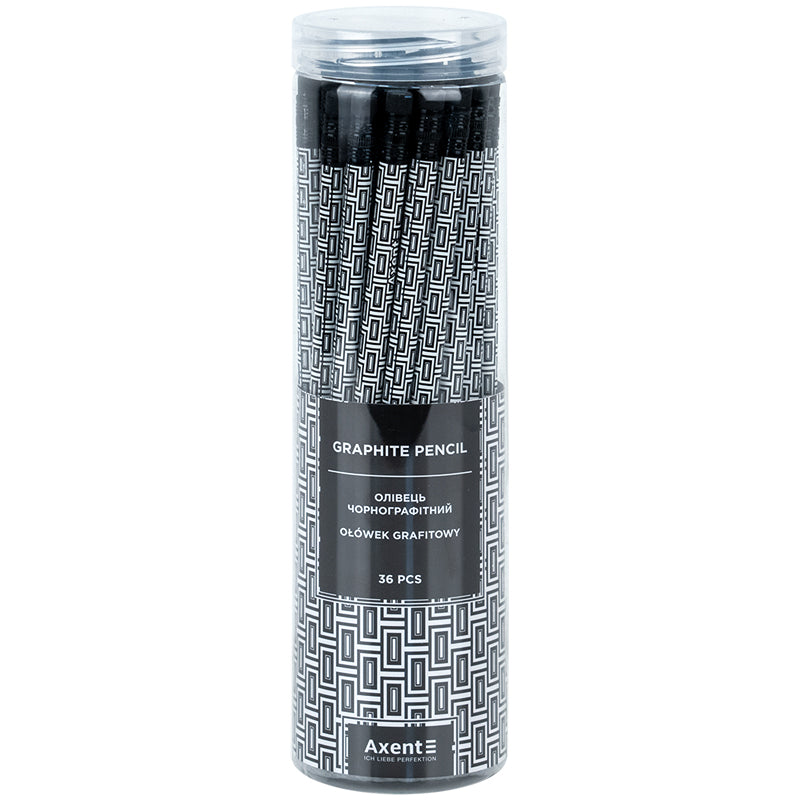 Олівець графітний Axent 9009, HB, туба, Deco