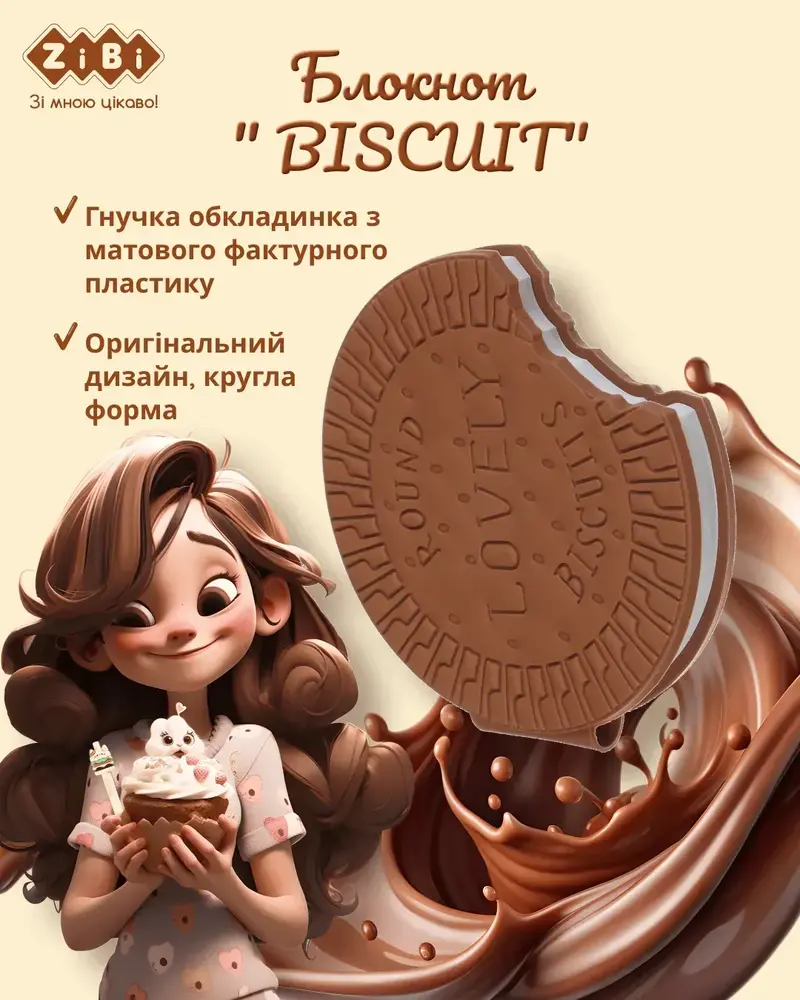 Блокнот ZiBi Biscuit 90х90 мм 80 аркушів нелінований ароматизована обкладинка ZB.12470-18. Фото 2