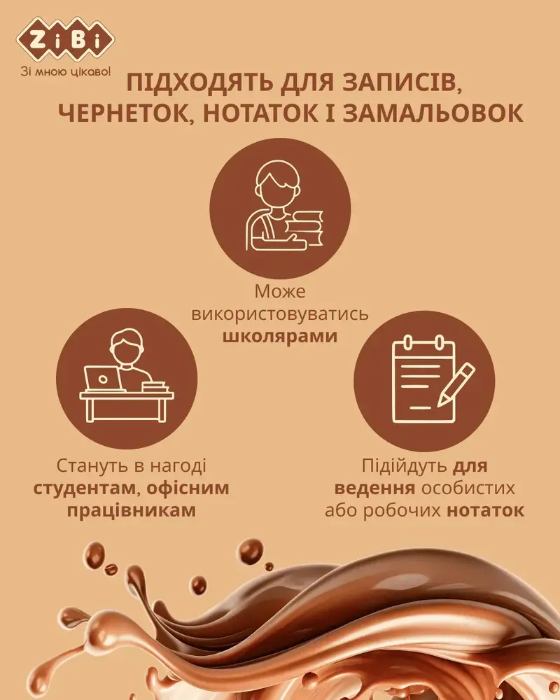 Блокнот ZiBi Cookie 90х90 мм 80 аркушів нелінований ароматизована обкладинка ZB.12470-22. Фото 3
