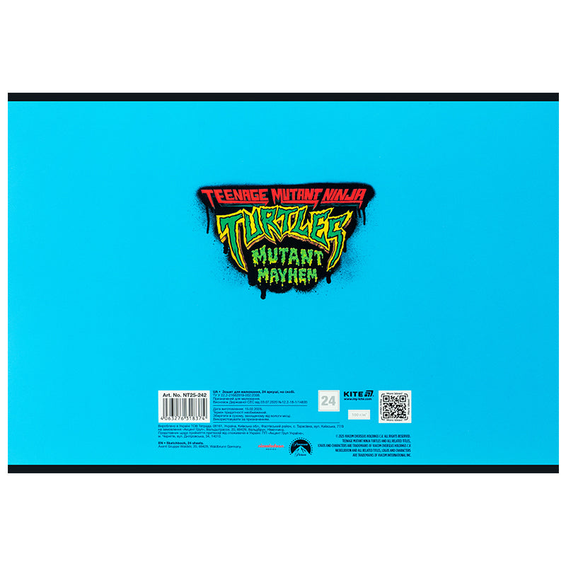Альбом для малювання Kite Ninja Turtles NT25-242, 24 аркуші. Фото 4