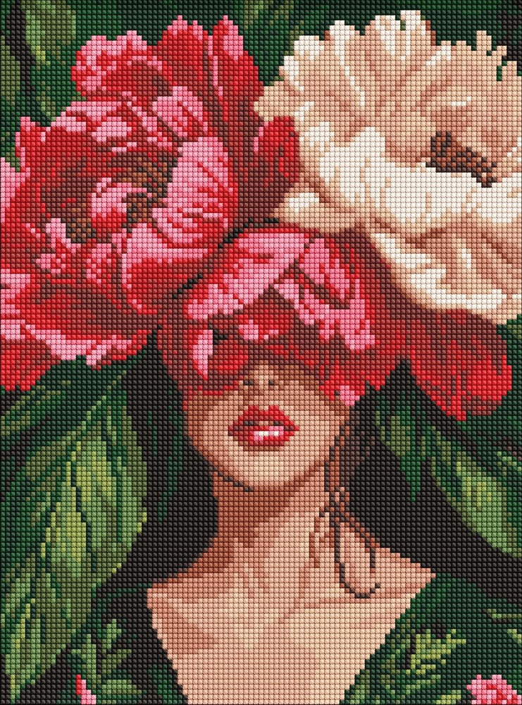 Ideyka  Алмазна мозаїка "Загадкові півонії" 30x40см