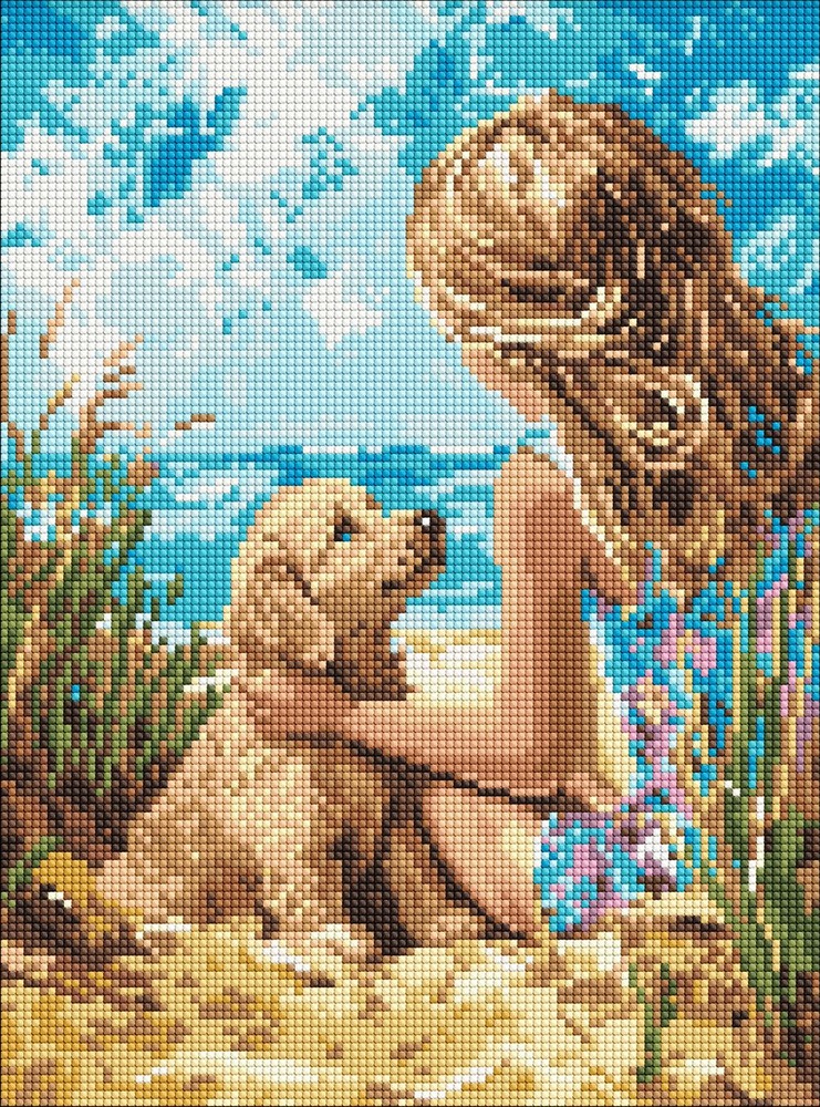 Ideyka  Алмазна мозаїка "Радісний песик" 30x40см