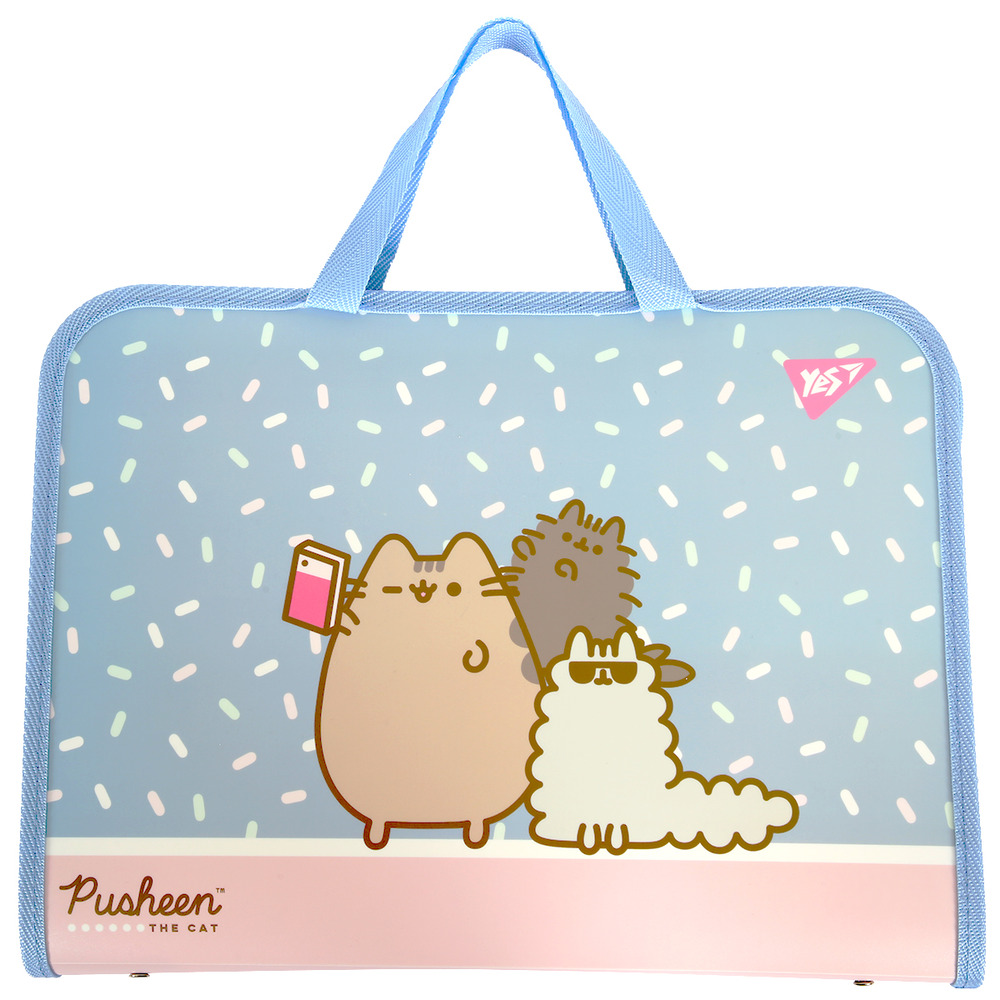 Папка-портфель Yes FC на блискавці з тканинними ручками Pusheen 492316